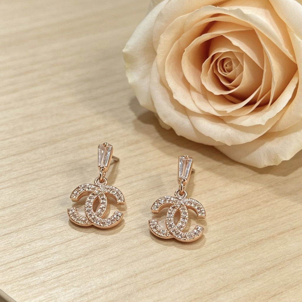 Women's classic gold earrings