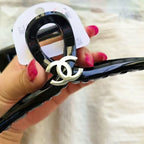 Chic Acrylic Shark Claw Clip – Black & Silver | Elegant French Style Hair Accessories for Women